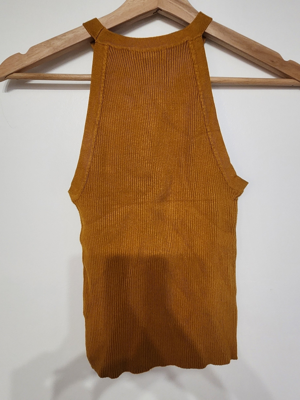 Dynamite Ribbed Halter Tank - Mustard - Picture 3 of 3